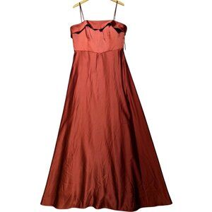 Sorella Vita Women's Bridesmaid Maxi Dress Sleeveless Sz 18 Dark Orange Back Zip